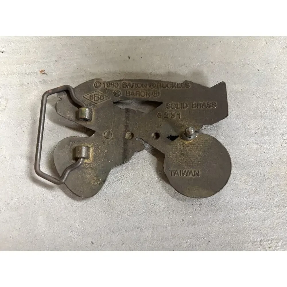 1980 Vintage Baron Buckles “Bluegrass” Brass Belt Buckle Guitar Banjo Country